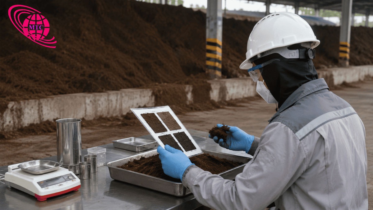 Kiểm tra mẫu than bùn và hồ sơ mẫu tại khu vực QA QC