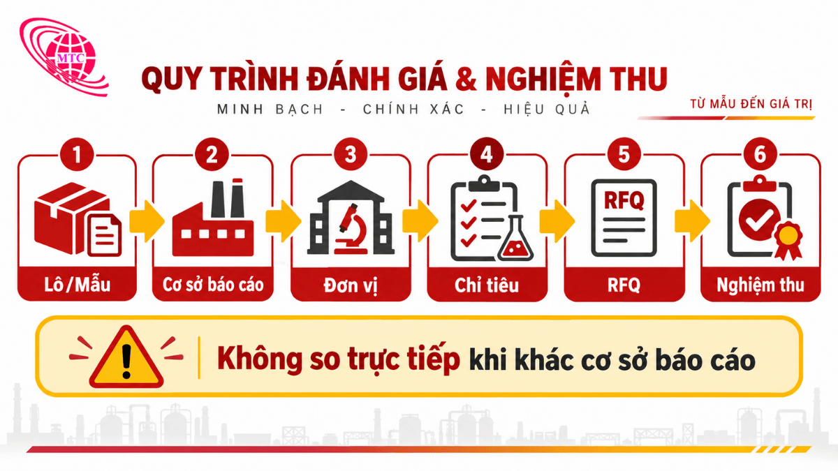 Infographic kiểm tra lô hàng cơ sở báo cáo đơn vị và mẫu trước khi đọc COA than