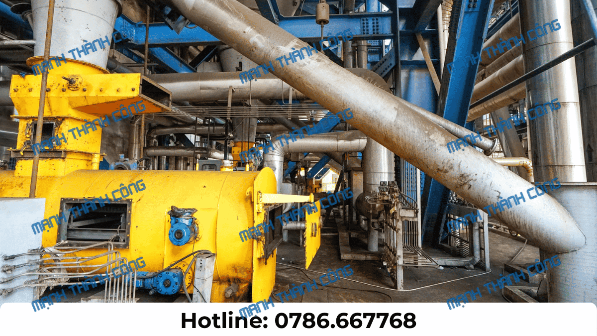 Hệ thống lò hơi và cấp nhiên liệu than tại nhà máy công nghiệp