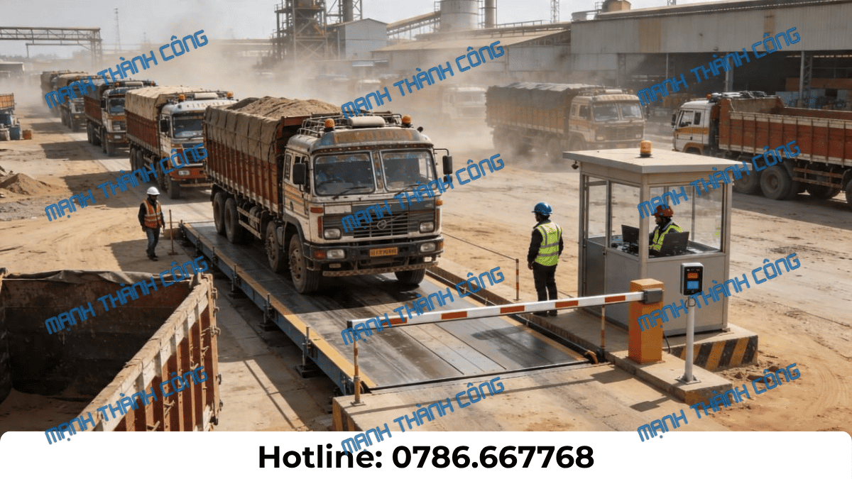Xe vận chuyển than công nghiệp tại khu vực cân và tiếp nhận của nhà máy ở Đồng Nai
