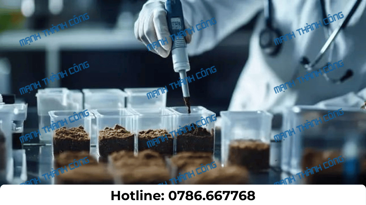 Các khay mẫu than bùn được kiểm tra độ ẩm kết cấu và tạp chất tại bàn kỹ thuật